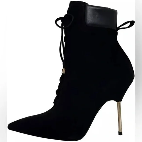 GOOD AMERICAN NWOB SCANDAL LACE UP HEEL BOOTIE - Picture 5 of 13